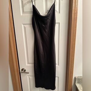 Petal & Pup Black Satin Dress